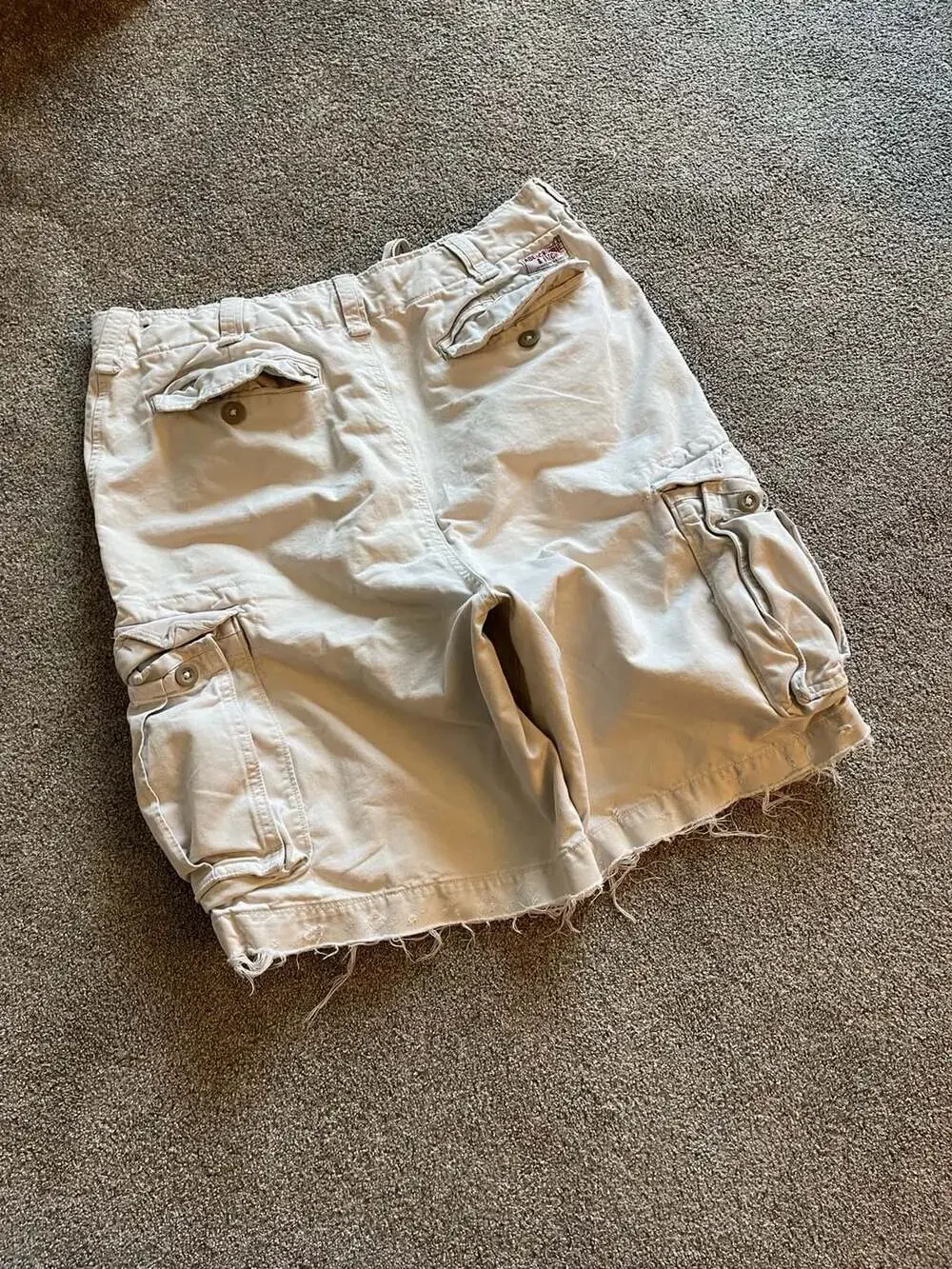 Abercrombie And Fitch Cargo Paratrooper Cargo Shorts Size 34 Beige Distressed Y2